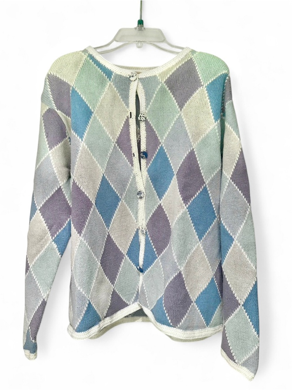 Talbots Argyle Pastel Cardigan